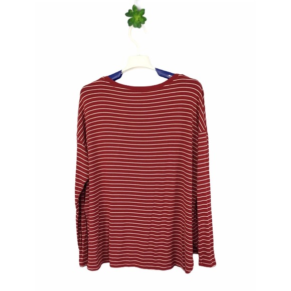 American Eagle AEO Soft & Sexy Shirt Size Small Red Stripe Dolman Sleeves - Picture 4 of 6